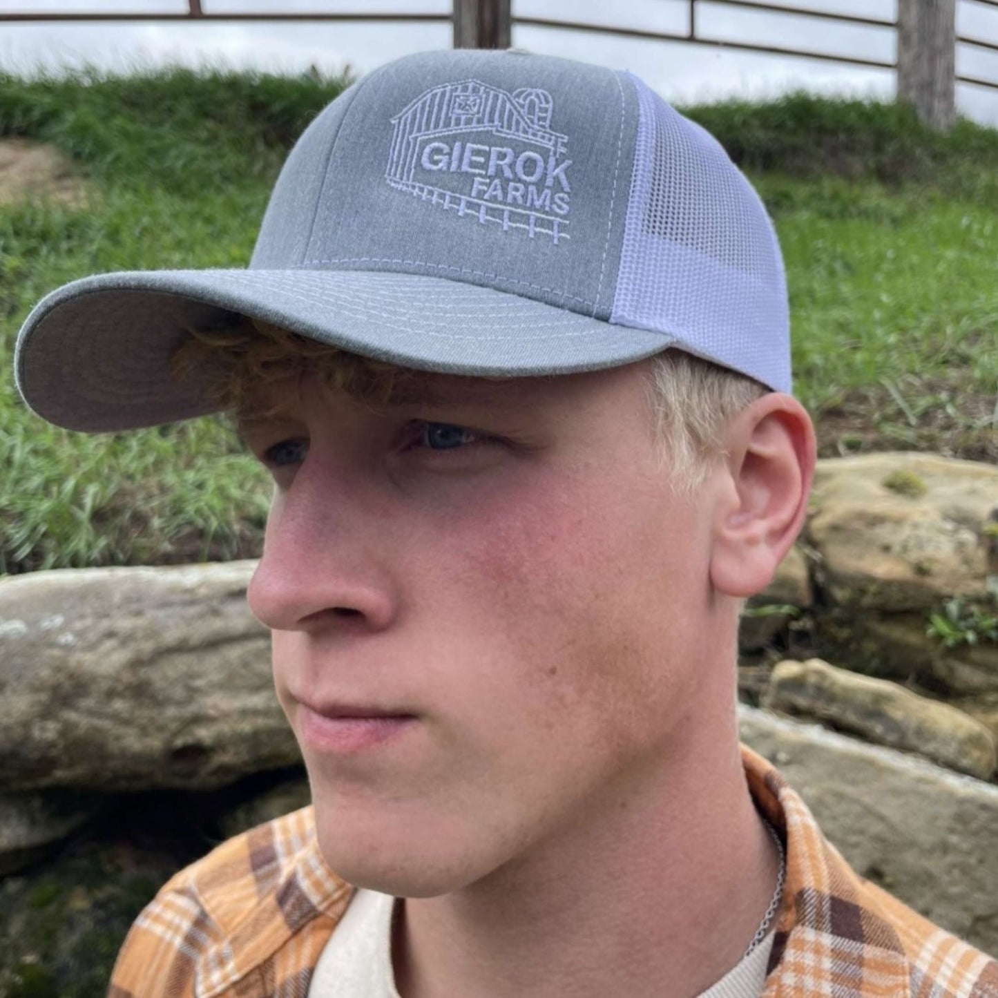 Gierok Farms White Logo Hat