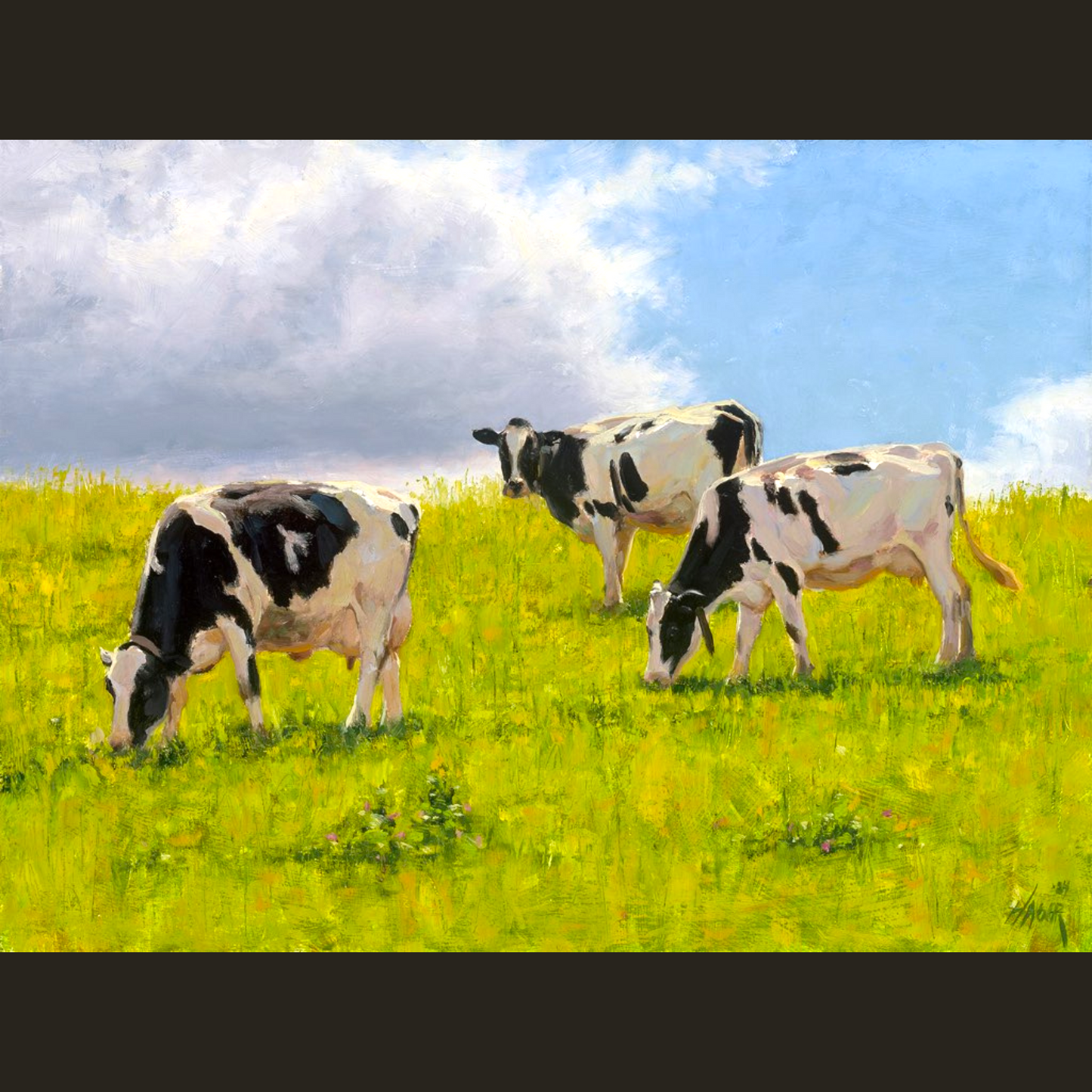 Steep Pasture Oil Painting
